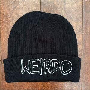 Jeffree Star Weirdo Knitted Beanie, Black and White, Embroidered Lettering, NWOT